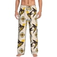 thumbnail image 2 of Picia Yellow Flowers Hummingbird Mens Soft Woven Cotton Elastic Waistband Sleep Pajama Pant Lounge Sleep Pant With Pockets And Drawstring-X-Large, 2 of 9