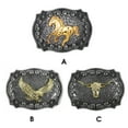 thumbnail image 2 of QualitChoice Boucle de Ceinture Homme Cowboy Rétro Simple Motif Tangcao Longue Corne Alliage Résistant à l'Usure Boucle Longue Corne Ceintures Homme Aigle 1Ensemble, 2 of 6
