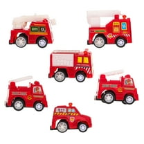 OUNONA Construction Truck Toy Set for Kids, Red Fire Truck with Inertia Sliding, Plastic, Perfect Gift for Boys and Girls