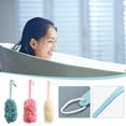 thumbnail image 2 of Daily Mix Store Long Handle Bath Brush with Hanging Rope Exfoliating Body Scrubber Back Shower Loofah for Deep Cleaning Spa and Home Use Gentle Skin Care Bamboo Wooden Handle, 2 of 9