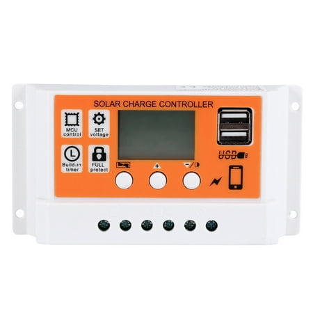 

Solar Cell Panel Controller PWM 12V 30A Solar Charge Battery PV Regulator with USB Output (Orange)