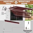 thumbnail image 3 of MEETWARM 13.1'x 8.2' Patio Awning Retractable Awning Cover for Sunshade Shelter, Outdoor Patio Canopy with Manual Crank Handle/Water-Resistant 280g/m² Polyester for Patio, Yard, Balcony, Burgundy, 3 of 7