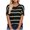 Black, variant on Women's Knitted Shirts Sweaters Casual Round Neck Short Sleeve Sweater Classic Striped Contrast Color Raglan Blouses Pullover Tops