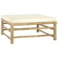 thumbnail image 6 of vidaXL 4 Piece Patio Lounge Set with Cream White Cushions Bamboo, 6 of 7