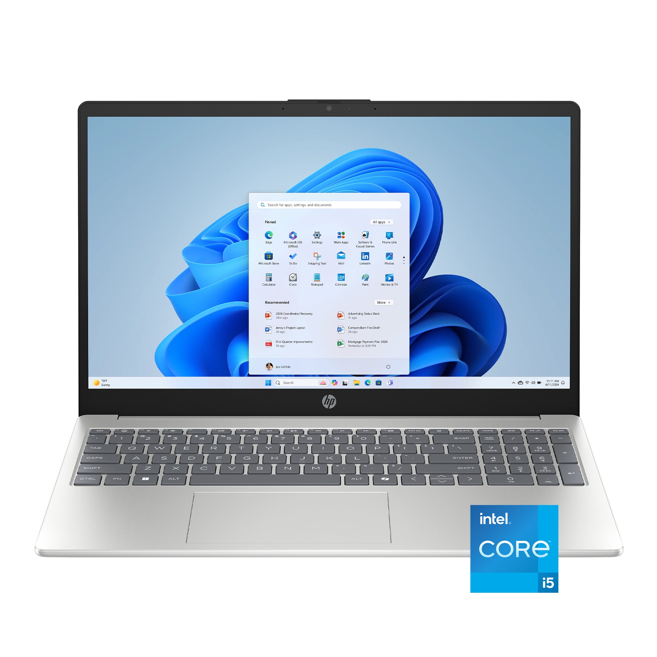 HP 15.6 inch Windows Touch Laptop Intel Core i5-1334U 8GB RAM 512GB SSD Natural Silver