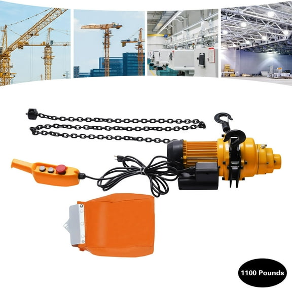 1 Ton Electric Chain Hoist Winch Electric Hook Lift Winch / Device Strap & Bags