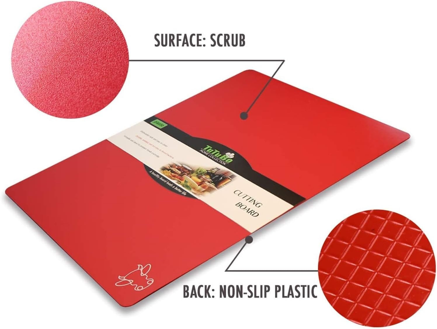 MKEUDQ-Plastic Cutting Boards for kitchen, Flexible Cutting Mats for Cooking, 100% Non-Slip Cutting Board for Meat and Vegatables, BPA-Free and Dishwasher Safe
