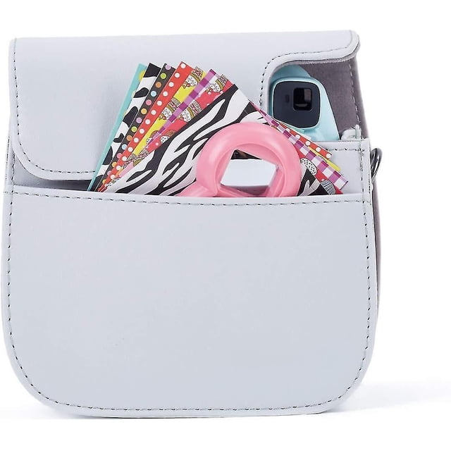 Funda protectora compatible con fujifilm instax mini 9 mini 8 mini 8+bolsa de cuero pu (gris ahumado) ShuxiuWang 9024735196723