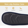 thumbnail image 6 of ONCAI Men's House Slippers Memory Foam Cotton-blend Slip-On Pantuflas Hombres Warm Cozy Scuff Home Bedroom Shoes Indoor/Outdoor Washable Rubber Soles Felt Dark Blue Size 9, 6 of 7