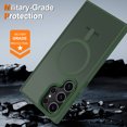 thumbnail image 5 of CASEFIV for Samsung Galaxy S25 Ultra Case,with Magnetic Invisible Stand [Military Drop Protection] [Compatible with MagSafe] Shockproof Slim Translucent Anti-Slip Case,Green, 5 of 7