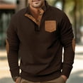thumbnail image 6 of Gephdiin Long Sleeve Shirts for Men Men's T-Shirts Classic Long Sleeved Collar T Shirt Button Down Shirt Pocket T Shirt Mens Long Sleeve Tee Shirts Graphic Tees Men Corduroy Brown 3Xl, 6 of 9