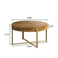 thumbnail image 6 of Roromall 31/34-Inch Round Coffee Table Industrial Circular Table with Fir Wood Table Top Cross Legs Base for Living Room Home Office, 6 of 6