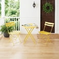 thumbnail image 2 of QinaQin Patio Bistro Set with Foldable Table and 2 Chairs, Powder Coated Metal Frame, 3Pcs, 2 of 8