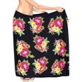 thumbnail image 2 of HAPPY BAY Women's Beachwear Summer Bikini Wraps Beach Wrap Sarong Coverups Skirt Swim Cover up Swimwear Coverups for Women One Size Plus Fuscia, Floral, 2 of 3