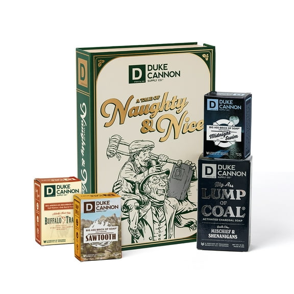 Duke Cannon A Tale of Naughty & Nice Holiday Gift Set, Bar Soap Gift Set for Men, 4 Pieces