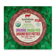 Marketside Organic Grass-Fed Ground Beef Patties, 85% Lean/15% Fat, 1 lb, 3 Count
