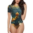 thumbnail image 1 of Fotbe Whimsical Starry Night Scene Body de Mujer con Cuello Redondo y Mangas Cortas, Sin Mangas Ajustado, Suave, Cómodo y Básico-X-Large, 1 of 7