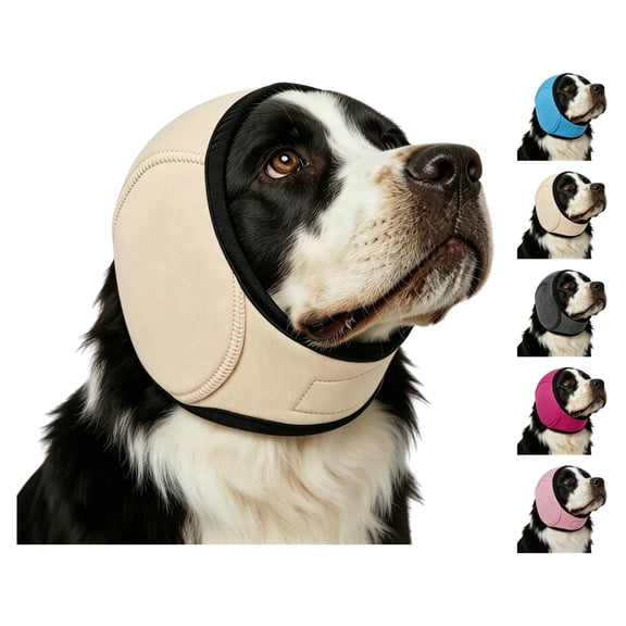 2027 New Noise Cancelling Ear Wrap, Dog No Shake Ear Muffs Noise Protection Firework Thunder Vacuum, Comfortable Quiet Dogs Calming Hoodie, Adjustable for Grooming Bathing & Swimming