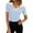 Blue, variant on vigerkar Women's Short Sleeve V Neck T Shirts Ribbed Knit Slim Fit Tee Top Collar Polo Shirt Blue, One Size