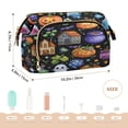 thumbnail image 6 of Wavy Quilted Cosmetic Bag Large-Capacity Travel Toiletry Organizer Includes 9-Piece Portable Travel Bottle Set Spooky Halloween Fabric, 6 of 6