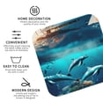 thumbnail image 3 of Pofeuu Hawaiian Ship Dolphin Print Coasters for Drinks, 4Pack PU Leather Coasters, Bar Drink Coasters for Tabletop Protection, Furniture from Damage-Square, 3 of 6