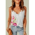 thumbnail image 4 of ABPHQTO Camiseta de tirantes de espagueti de patchwork de encaje con estampado floral blanco para mujer, 4 of 5
