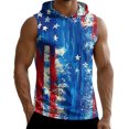 thumbnail image 4 of GrmtClth Men's Usa Flag Hooded Tank Tops Patriotic 1776-2026 Summer Gym Hoodies Sleeveless Comfy Muscle Shirts Athletic Bodybuilding Clothing Blue XL, 4 of 7