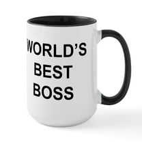 CafePress - World's Best Boss Large Mug - 15 oz Ceramic Large White Novelty Mug