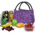 thumbnail image 3 of Fotbe Purple Glitter Bolsa Térmica Portátil con Estampado, Bolsa de Entrega de Alimentos Aislada, Bolsa Reutilizable de Gran Capacidad para Comidas y Supermercado, 3 of 6