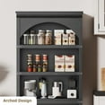 thumbnail image 4 of IDEALHOUSE Bookcases 5 Shelf, Black, Arched Bookshelf, Rustic Display Bookcase, Wooden Base, Vintage Style for Living Room, Office, Library, 4 of 7