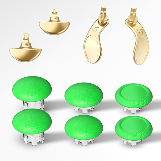 Metal Joystick Caps & Back Button Kit Compatible with PS5 Edge Controller - Mushroom Head Thumb Stick Cover, 3D Rocker Paddle