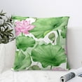 thumbnail image 6 of YFYANG Square Decorative Throw Pillow Case (Without Pillow Insert), Watercolor Lotus Leaf Pattern Bedroom Sofa Car Cushion Cover, 22"x22", 6 of 9
