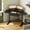 Black, variant on Standing Corner Desk with Drawer, Small Stand Up Desk with Power Outlets, Triangle Computer Desk for Home Office, Gaming Desk, Writing Desk, Black
