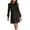 Black, variant on Antinious Women Long Sleeve Solid Crew Neck Frock Dress Mesh Sheer Polka Paneled Mid Calf Evening Dress,Birthday Dresses for Women,Women Party Dress,Black,L