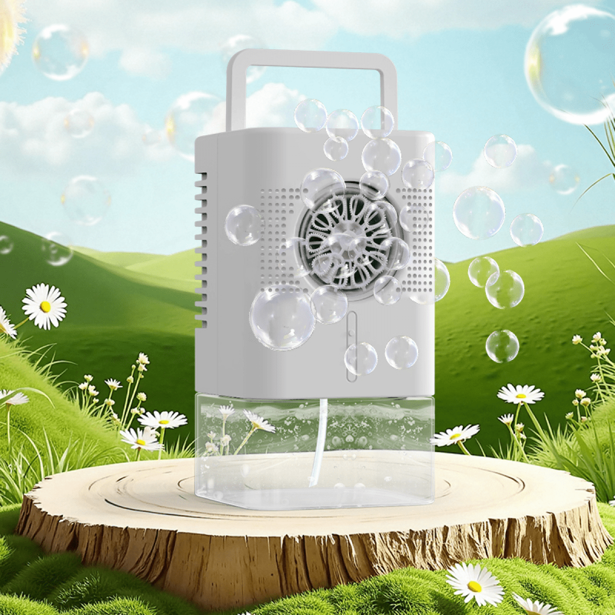 Automatic Bubbles Machine for Kids, 400ML Portable Bubble Maker Blowers with Lights for Christmas Birthday Gifts & Outdoor Backyard Parties(White)