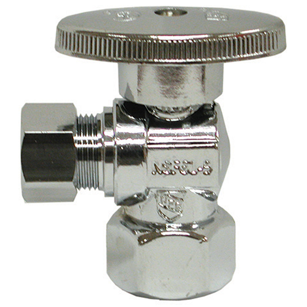 5 8 OD X 3 8 OD Chrome Plated Quarter Turn Supply Stop Angle PartNo 