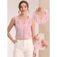 thumbnail image 2 of Blusa sin mangas Allegra K gasa para mujer Rosa L, 2 of 5