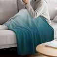thumbnail image 3 of Blue Ombre Blanket Soft Cozy Warm Throw Blanket for Couch, Plush Fuzzy Flannel Fleece Blankets for Sofa, Contemporary Gradient Abstract Art Bed Blankets Lightweight Gifts for Women, 40"x50", 3 of 9