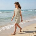 thumbnail image 4 of Grblisyd Dresses for Girls Kids Casual Crewneck Loose Short Sleeve Dress Solid Color Midi Dress 10-12 Years, 4 of 6