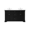 thumbnail image 3 of Elegant Decor Clarence 60" Solid Wood Metal Double Bathroom Vanity Set in Black, 3 of 8