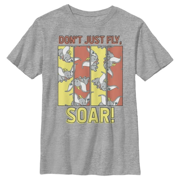 Boy's Dumbo Don't Just Fly, Soar! Graphic Tee Athletic Heather X Large