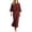 06-Wine1975, variant on XIAONU Womens Two Piece Outfit Set Cropped 3/4 Sleeve Top High Waist Midi Skirt Matching Suit