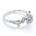 thumbnail image 3 of JeenMata Tree Leaf Design - Nature Inspired Ring - 0.75 Carat Round Brilliant Cut - Soliatire Engagement Ring - 18K White Gold Plating over Silver, 3 of 6