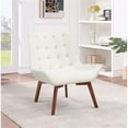thumbnail image 2 of Shelly Tufted Chair in Linen Cream Fabric with Coffee Legs K/D, 2 of 8
