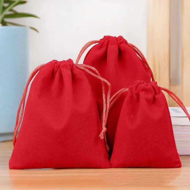 10/50 Pcs Soft Fabric Vintage Solid Velvet Drawstring Gift Bags For Wedding Party Various Size Christmas Wedding Candy Gift Bag