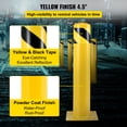 thumbnail image 4 of BENTISM Safety Bollard Steel Bollard Post 24"H 4.5"D Yellow Signs Pipe Steel Barrier Yellow Powder Coat Pipe Steel Safety Barrier with 4 Free Anchor Bolts for Traffic-Sensitive Area, 4 of 9