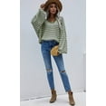 thumbnail image 3 of Womens Sweaters Pullover Oversized Deep V Neck Off Shoulder Tops Long Sleeves Loose Knit Sweater, 3 of 6