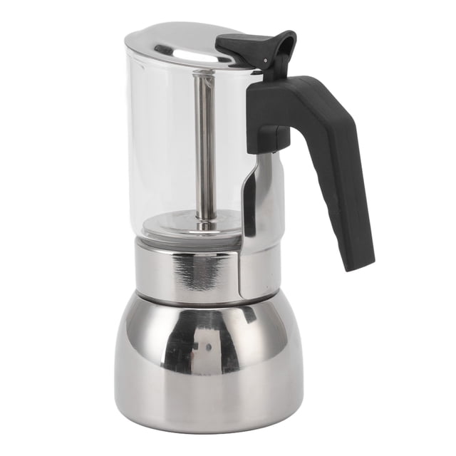 Glass Moka Pot, Washable Moka Pot Coffee Maker Heat Resistant Portable Easy To Operate For Café 200ML