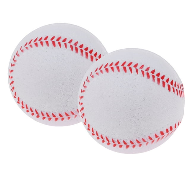 2 de práctica de pelotas de béisbol de espuma de sóftbol de entrenamiento de bateo pelota blanca / amarilla de 9 pulgadas Blanco Baoblaze Béisbol de softball de seguridad