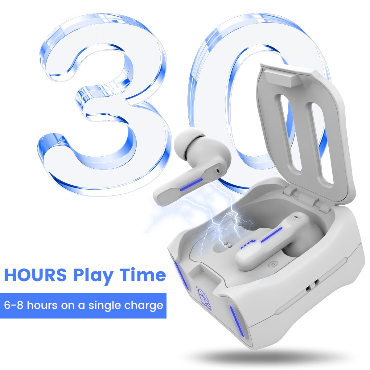SW4 Wireless Gaming Earbuds for PC PS4 PS5 Switch Mobile - 2.4G Dongle & Bluetooth - 40ms Low Latency - Headphones with Built-in Microphone - 4 Mics PC Earbuds - PS5 Headset(White)